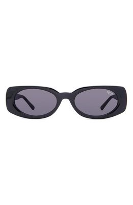 DEZI Booked 52mm Rectangular Sunglasses in Black /Dark Smoke 