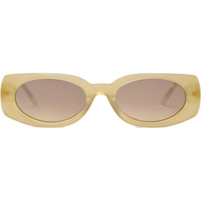 DEZI Booked 52mm Rectangular Sunglasses in Pineapple /Coconut Flash 