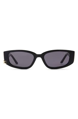 DEZI Cuffed 53mm Square Sunglasses in Black /Gold Midnight Smoke