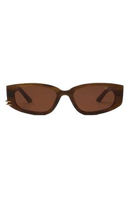 DEZI Cuffed 53mm Square Sunglasses in Half Tortoise /Cognac