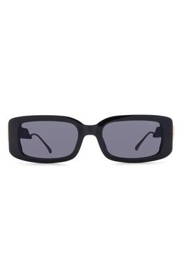 DEZI Drippy 53mm Square Sunglasses in Black /Gold Dark Smoke