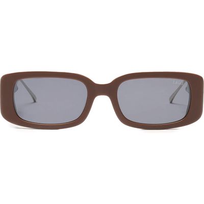 DEZI Drippy 53mm Square Sunglasses in Matte Chocolate/Silver 