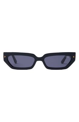 DEZI Lil Switch 55mm Rectangular Sunglasses in Black /Dark Smoke 