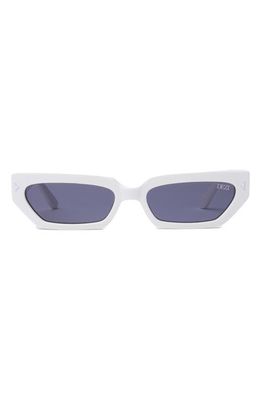 DEZI Lil Switch 55mm Rectangular Sunglasses in White /Dark Smoke 