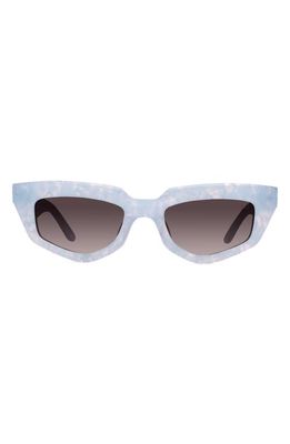 DEZI On Read 49mm Cat Eye Sunglasses in Bb Blue Quartz /Smoke