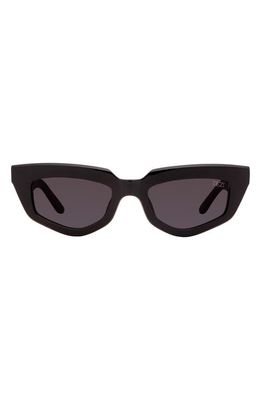 DEZI On Read 49mm Cat Eye Sunglasses in Black /Dark Smoke