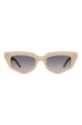 DEZI On Read 49mm Cat Eye Sunglasses in Limestone /Smoke Faded