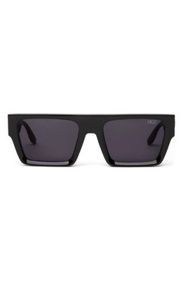 DEZI Slick 55mm Shield Sunglasses in Black /Dark Smoke