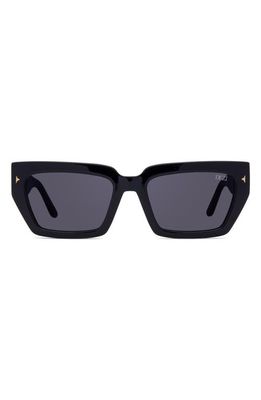 DEZI Switch 55mm Square Sunglasses in Black /Dark Smoke