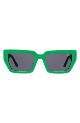 DEZI Switch 55mm Square Sunglasses in Green/Dark Smoke