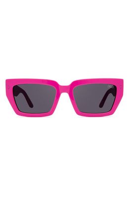 DEZI Switch 55mm Square Sunglasses in Hot Pink /Dark Smoke