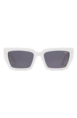 DEZI Switch 55mm Square Sunglasses in White /Dark Smoke