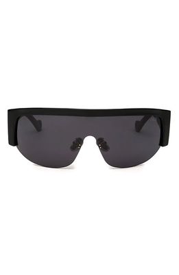 DEZI Thique 125mm Oversize Rimless Shield Sunglasses in Black /Blackout 