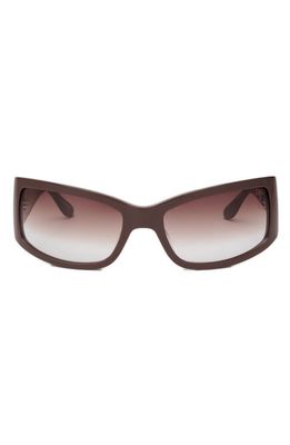 DEZI x Monet Montay 61mm Shield Sunglasses in Brown /Brown Gradient