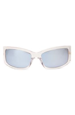 DEZI x Monet Montay 61mm Shield Sunglasses in Icy /Silver Chrome