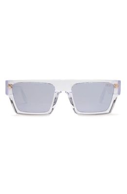 DEZI x Monet Slick 55mm Square Sunglasses in Icy /Silver Chrome