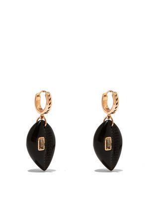 Dezso - Onyx, Beryl & 18kt Rose-gold Earrings - Womens - Black