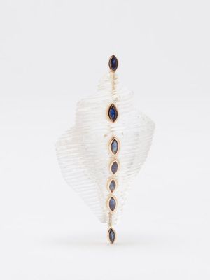 Dezso - Shell Sapphire, Crystal Quartz & 18kt Gold Pendant - Womens - White Multi