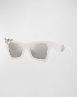 DG Embellished Acetate & Plastic Cat-Eye Sunglasses