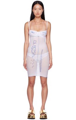 Di Petsa White Recycled Polyester Mini Dress