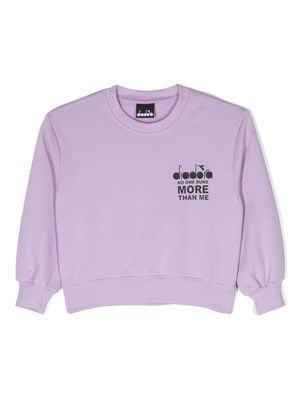 Diadora Junior logo-print cotton sweatshirt - Purple