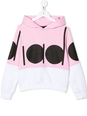 Diadora Junior logo-print long-sleeve hoodie - Pink