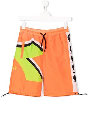 Diadora Junior TEEN colour-block logo shorts - Orange