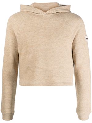 Diadora logo-patch long-sleeved hoodie - Neutrals