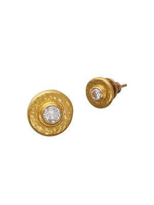 Diamond & 24K Gold Droplet Earrings - Gold