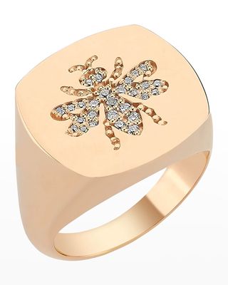 Diamond Bee Silhouette Ring, Size 7