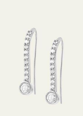 Diamond Bezel French Hook Earrings