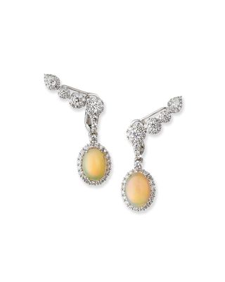 Diamond Climber Opal-Drop Earrings