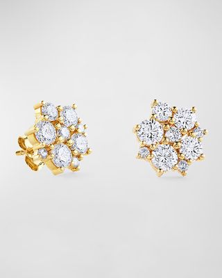 Diamond Flower Cocktail Stud Earrings
