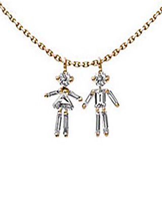 Diamond Girl and Boy Necklace