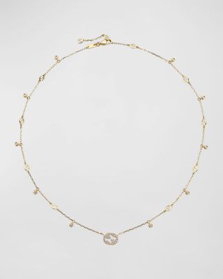 Diamond Interlocking G Charm Necklace