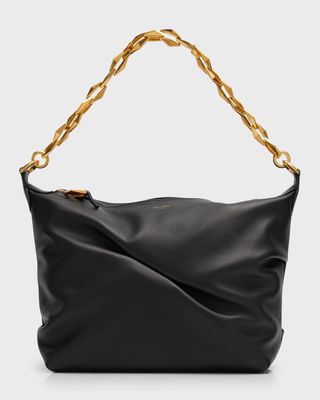 Diamond Leather Chain Hobo Bag