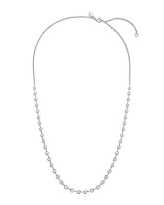 Diamond Line 18k White Gold Chain Necklace