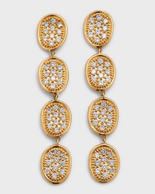 Diamond Lunaria Pave Four-Drop Earrings