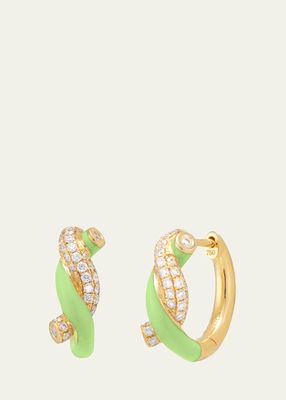 Diamond Pave Fruit Hoop Huggie Earrings