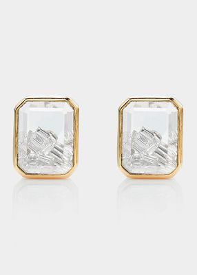Diamonds in White Sapphire Kaleidoscope Shaker Earrings