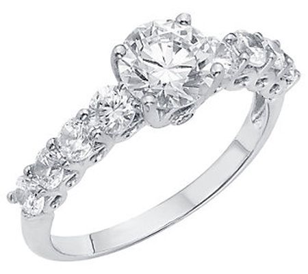 Diamonique 0.70 cttw Engagement Ring, S terling Silver