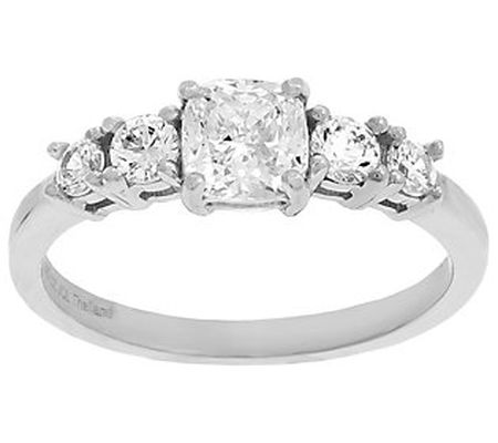 Diamonique 1.00 cttw 5-Stone Engagement Ring, S terling Silver