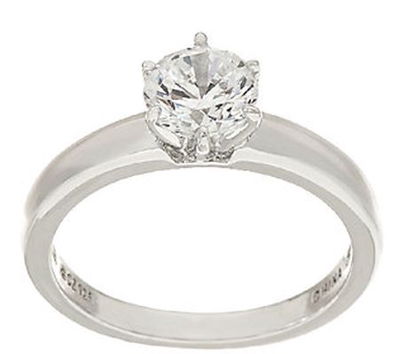 Diamonique 1.00 cttw Solitaire Ring, Platinum Clad