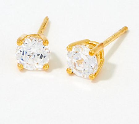 Diamonique 100-Facet 1.00 cttw Stud Earrings, 18K Gold Plated