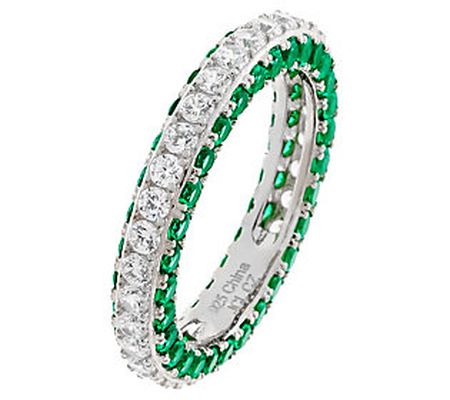 Diamonique 2.80 cttw Eternity Band R ing, Sterl ng
