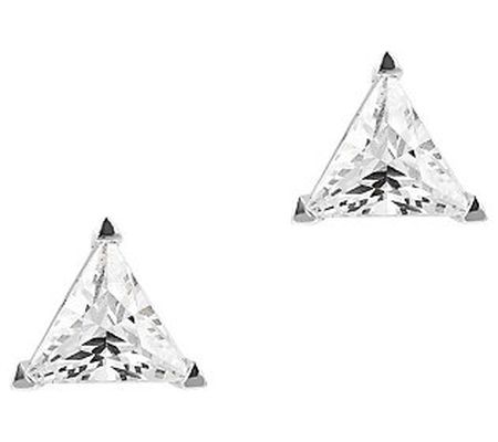 Diamonique 2.85 cttw Triangle Stud Earrings, St erling