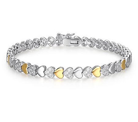 Diamonique Two-Tone Tennis Bracelet