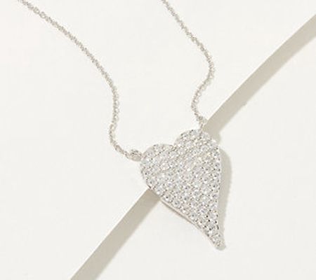 Diamonique x Jennifer Miller Mini Pave Heart Necklace w/ Box