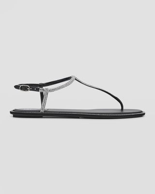 Diana Crystal T-Strap Flat Sandals