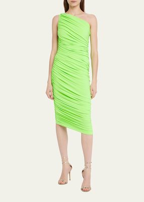 Diana Shirred Asymmetric Dress